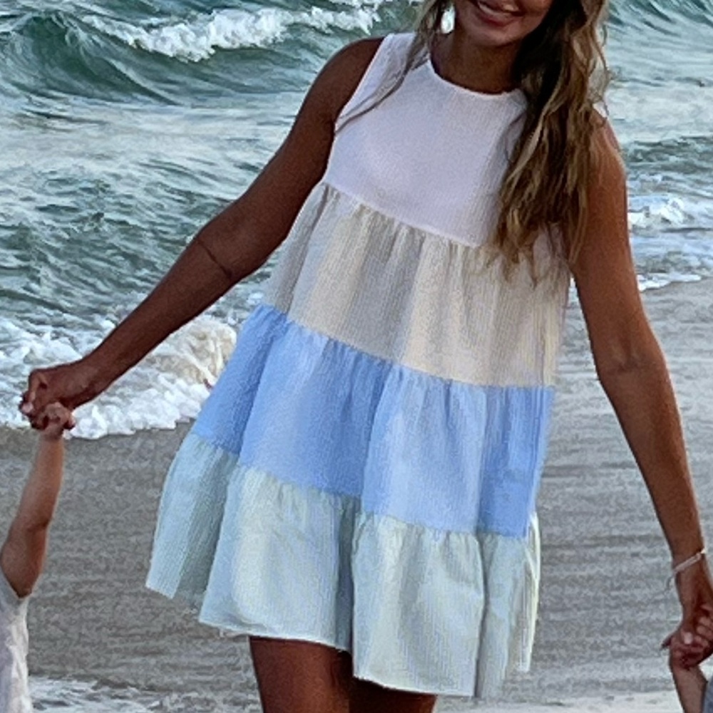 SHEIN Multi Colored Seersucker Dress